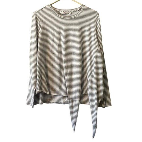 Vineyard Vines Women Size Medium Top Cotton Blend Long‎ Sleeve Stripe Shirt Knot - Picture 1 of 12